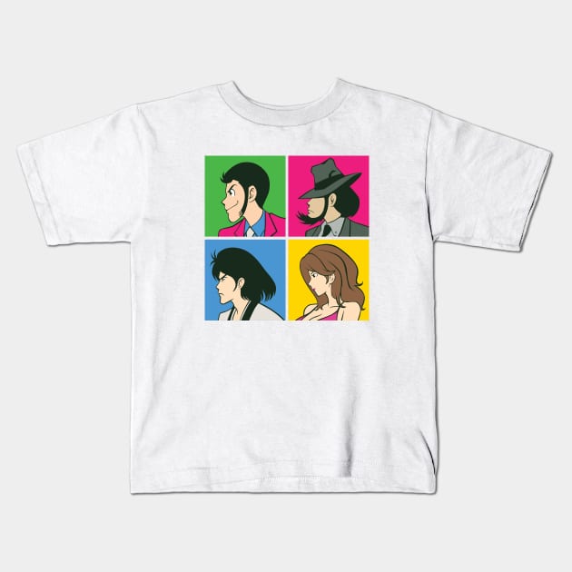 213 Lupin 4square Kids T-Shirt by Yexart